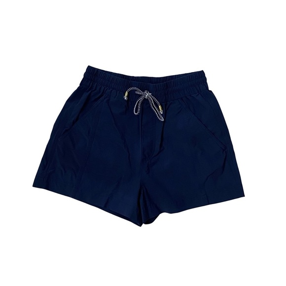 J Crew Woman’s Navy Blue Elastic Waist Pull On Shorts Swim Beach Activewear XS - Picture 1 of 10
